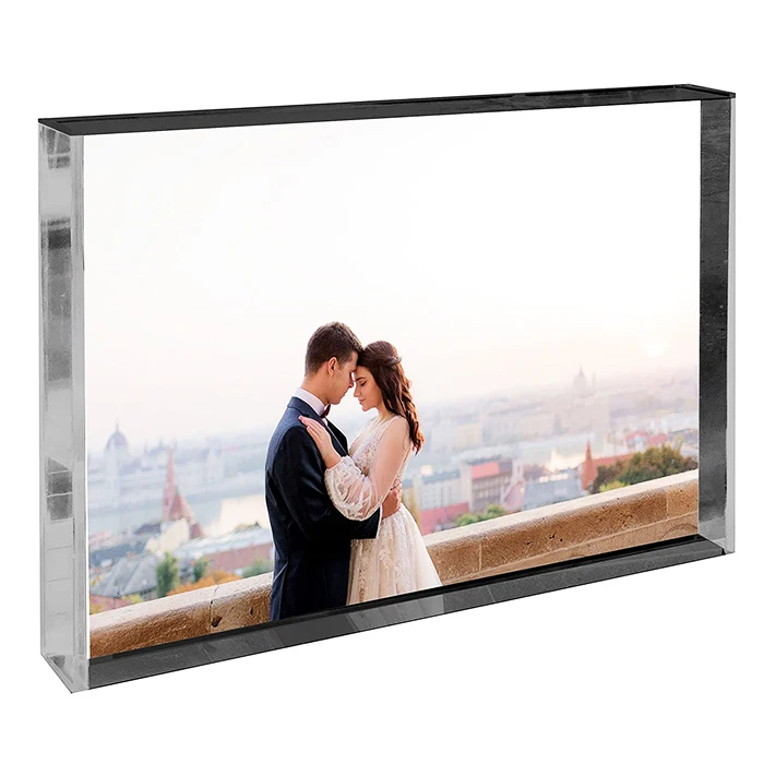 Custom Clear Acrylic Photo Frame Rectangle Plastic Block Picture Frame