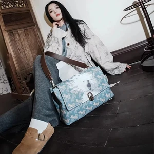 2026 Brand New Design Women's 5D Printed PU Tote Bag Customizable Portable Oblique Embossed Shoulder Handbag for Summer