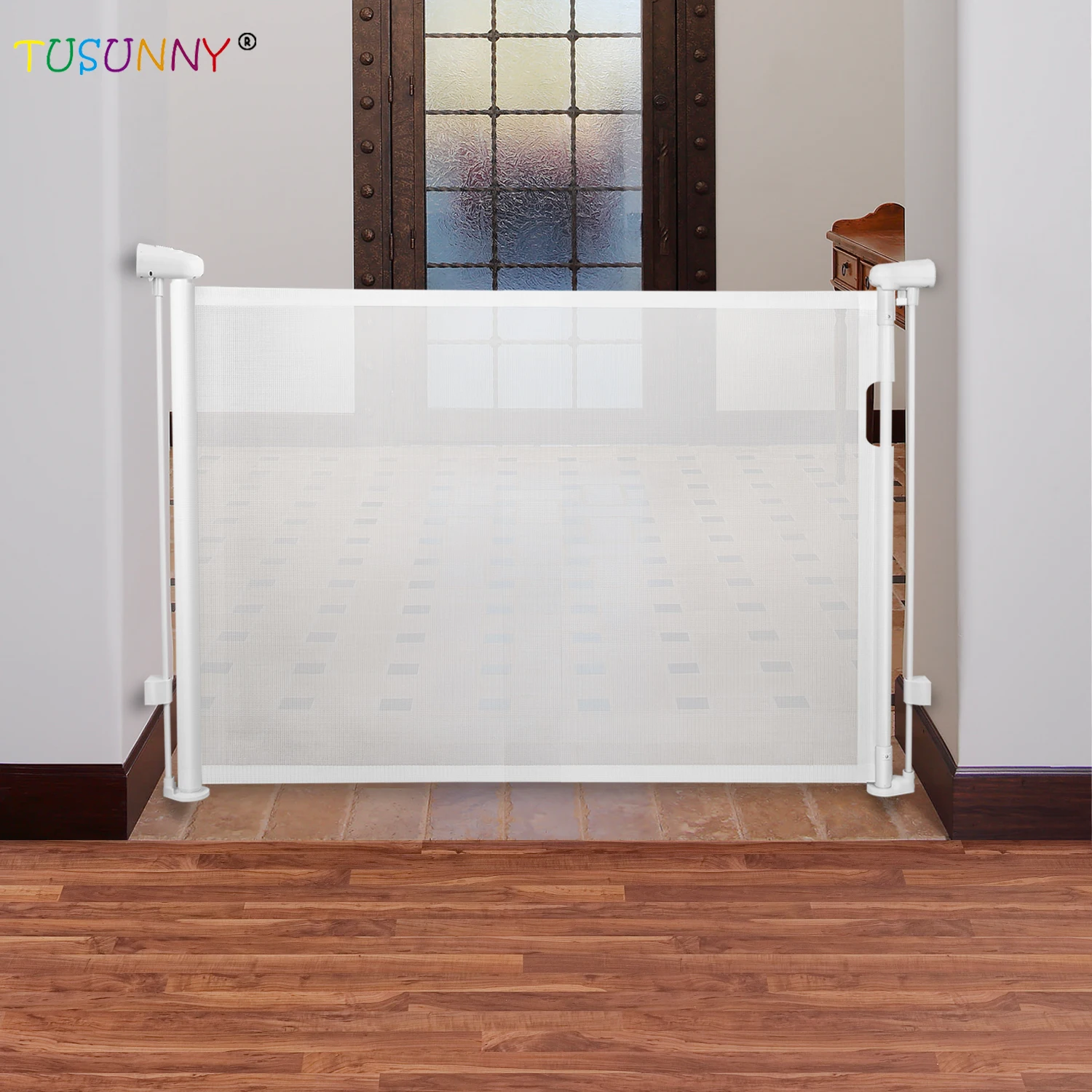 En1930 Kids Stair Barrier Retractable Stair Baby Gate For Extra Wide ...