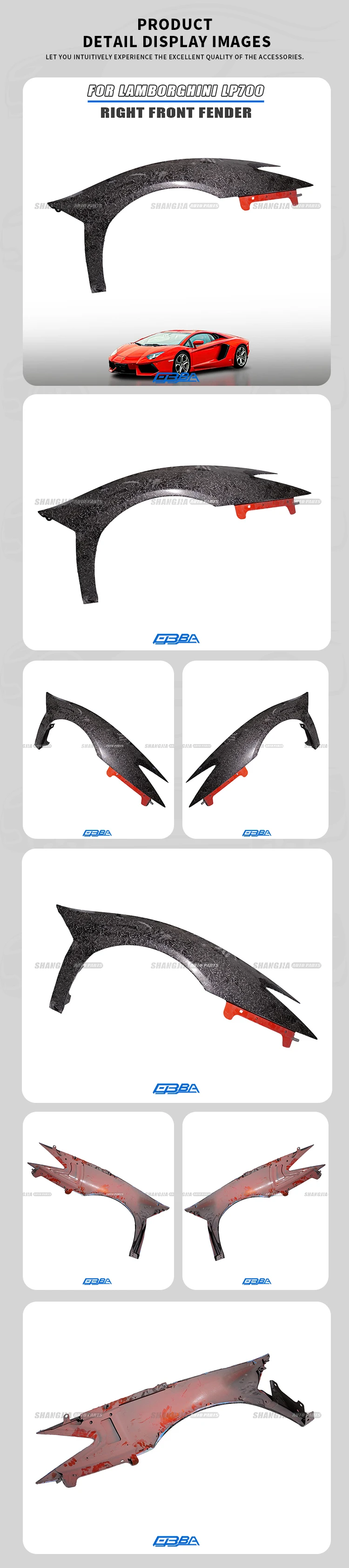Left And Right Front Fender Car Fenders For Lamborghini Aventador LP700 OEM 470821021B 470821022B High Quality Original factory