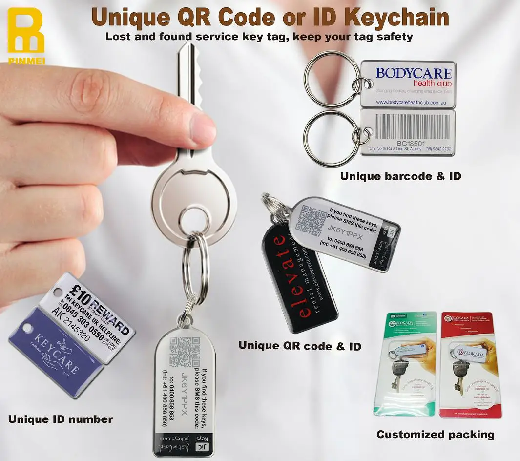 Wholesale Cheap Serial Id Number Key Chain Qr Code Key Tag Barcode Key ...