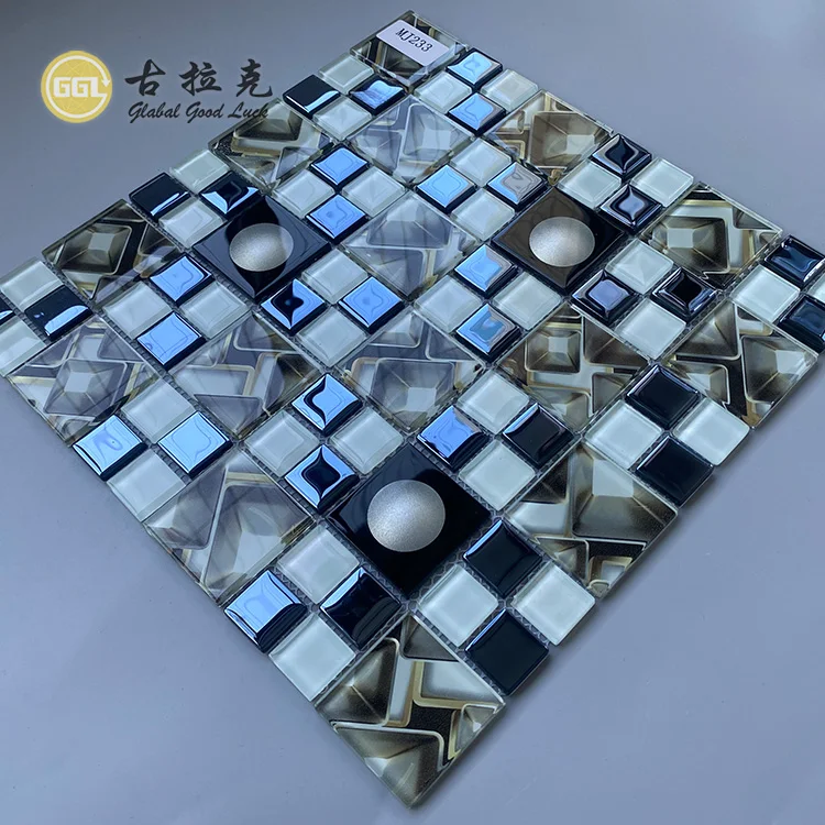 Light Luxury Design Glass Mosaic Mix Color For TV Background and Wall Tile