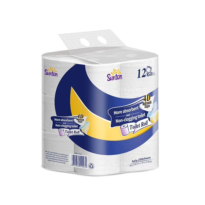 Custom Logo Virgin Pulp 3 Ply Toilet Paper Bath Tissue Bathroom Tissue