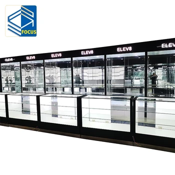 Hot sale smoke shop display cases with glass display showcase