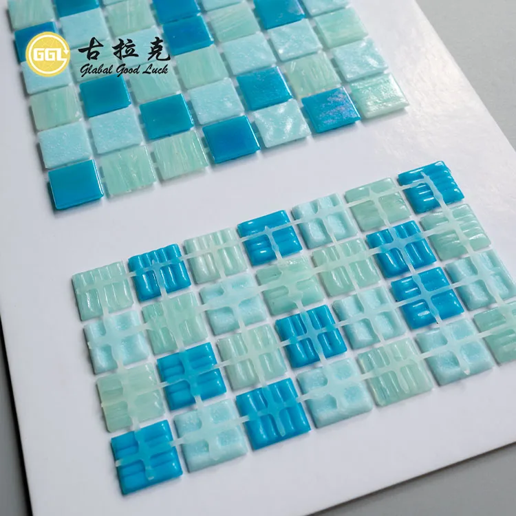 Swimming Pool Design Dot-mounted Mixed Color Glass Mosaic Tile Interior Decoration details