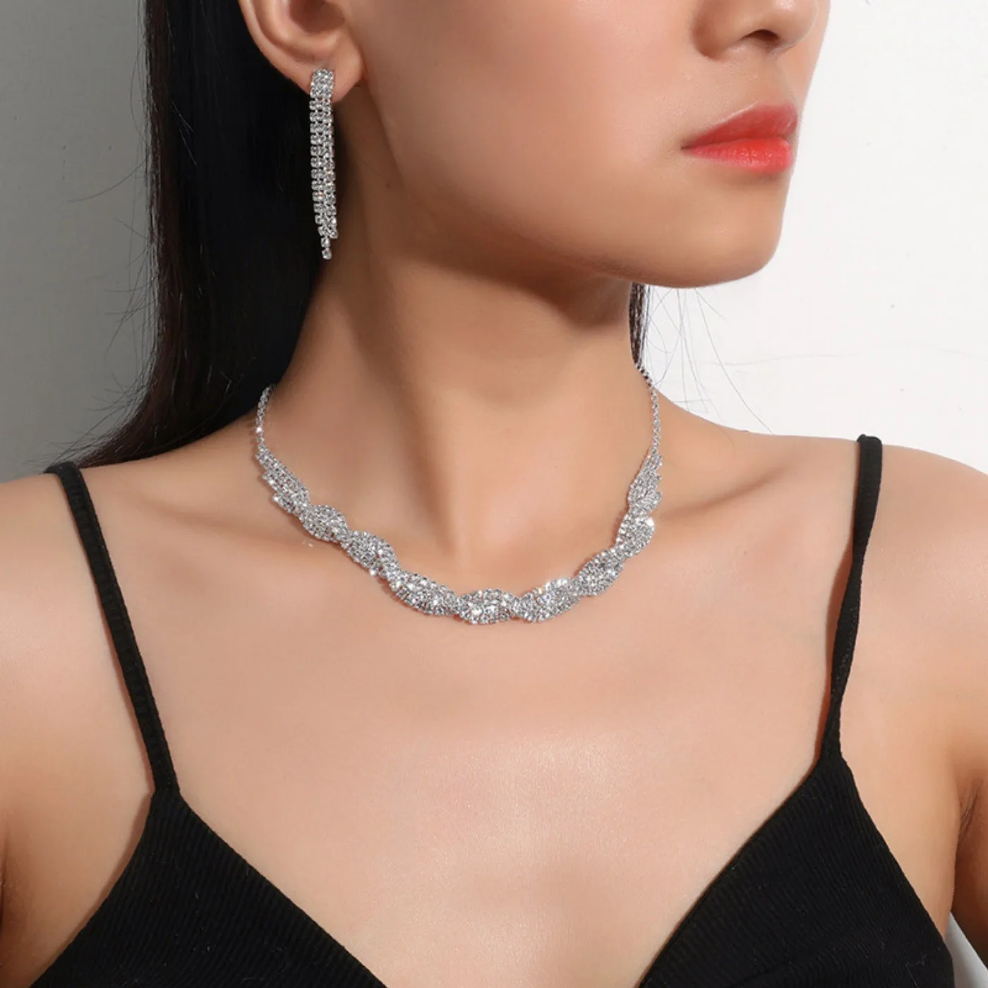 Rhinestone Crystal Bridal Jewelry Set