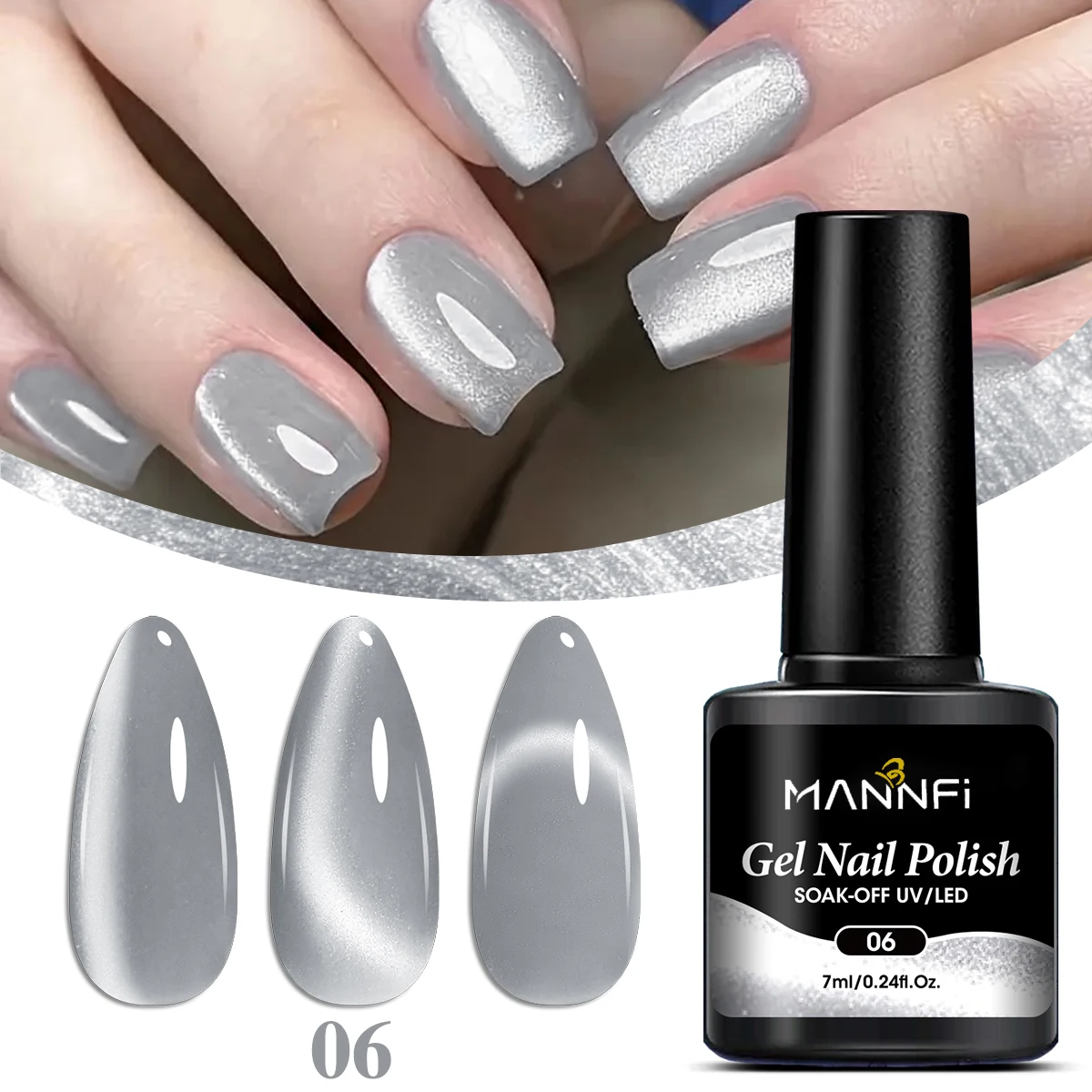 MANNFI Factory Direct 14-Color Galaxy Series Newest Crystal Cat's Eye Nail Polish Gel Customizable Private Brand LED Lamp Magnet