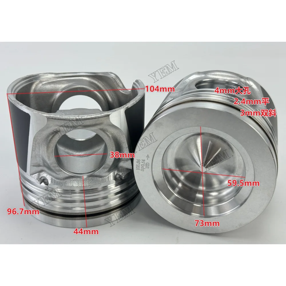 Piston Fit for Komatsu 6D104 Engine 2