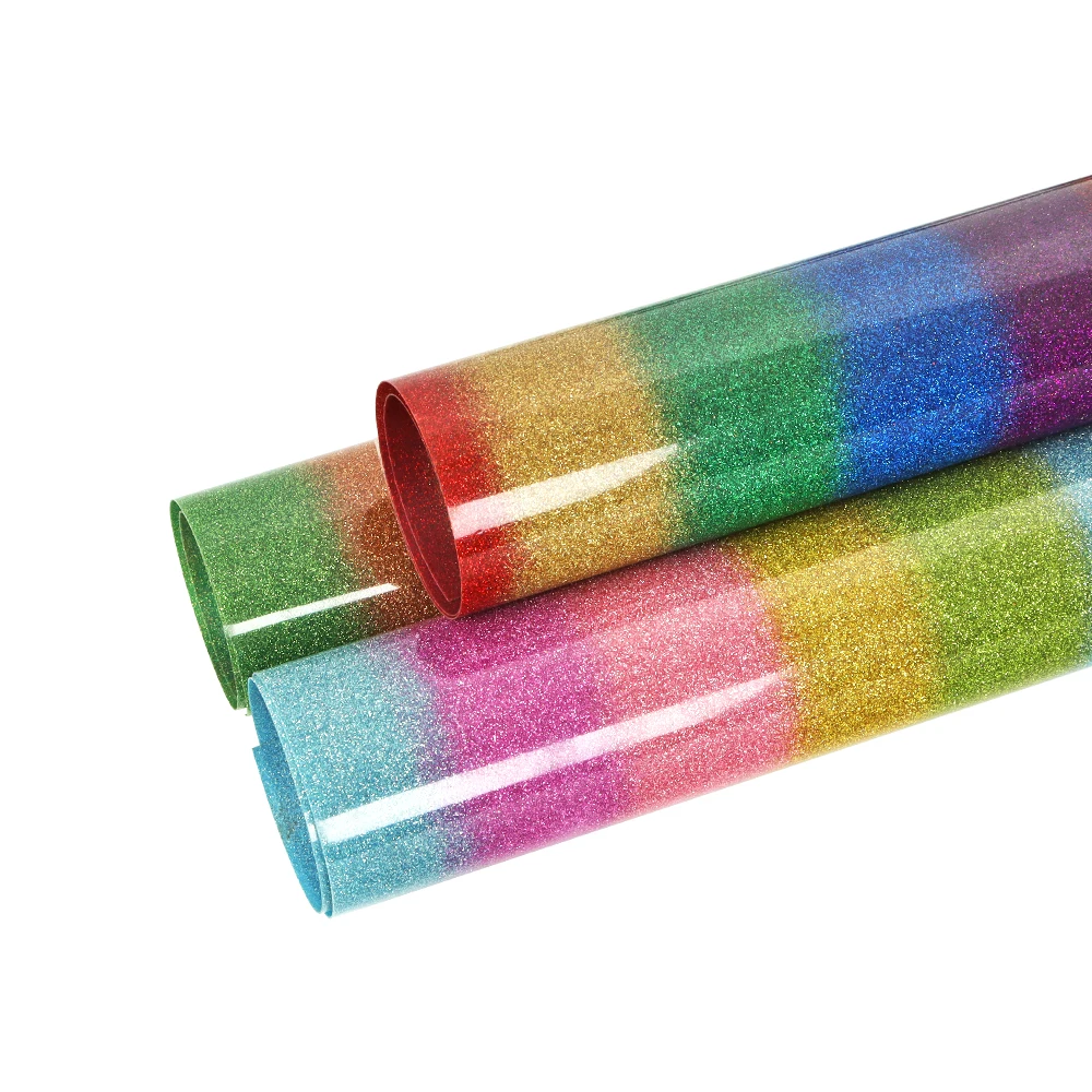 Guangyintong 2024 New Glitter Rainbow Heat Transfer Vinyl Easyweed Heat