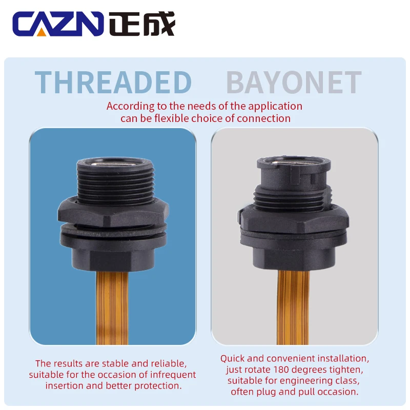 Type-C Threaded Female to Male Back Mounted Socket Version 3.0/3.2 With Wire 0.3M 0.5M 1M 2M PVC/FPC
