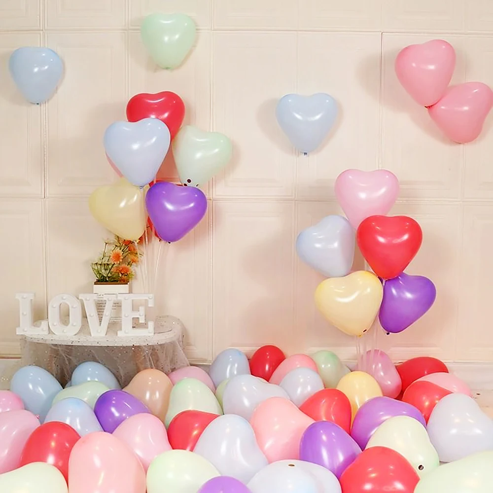 12inch Colorful Latex Love Heart Shaped Balloons,Valentine Balloons Day ...