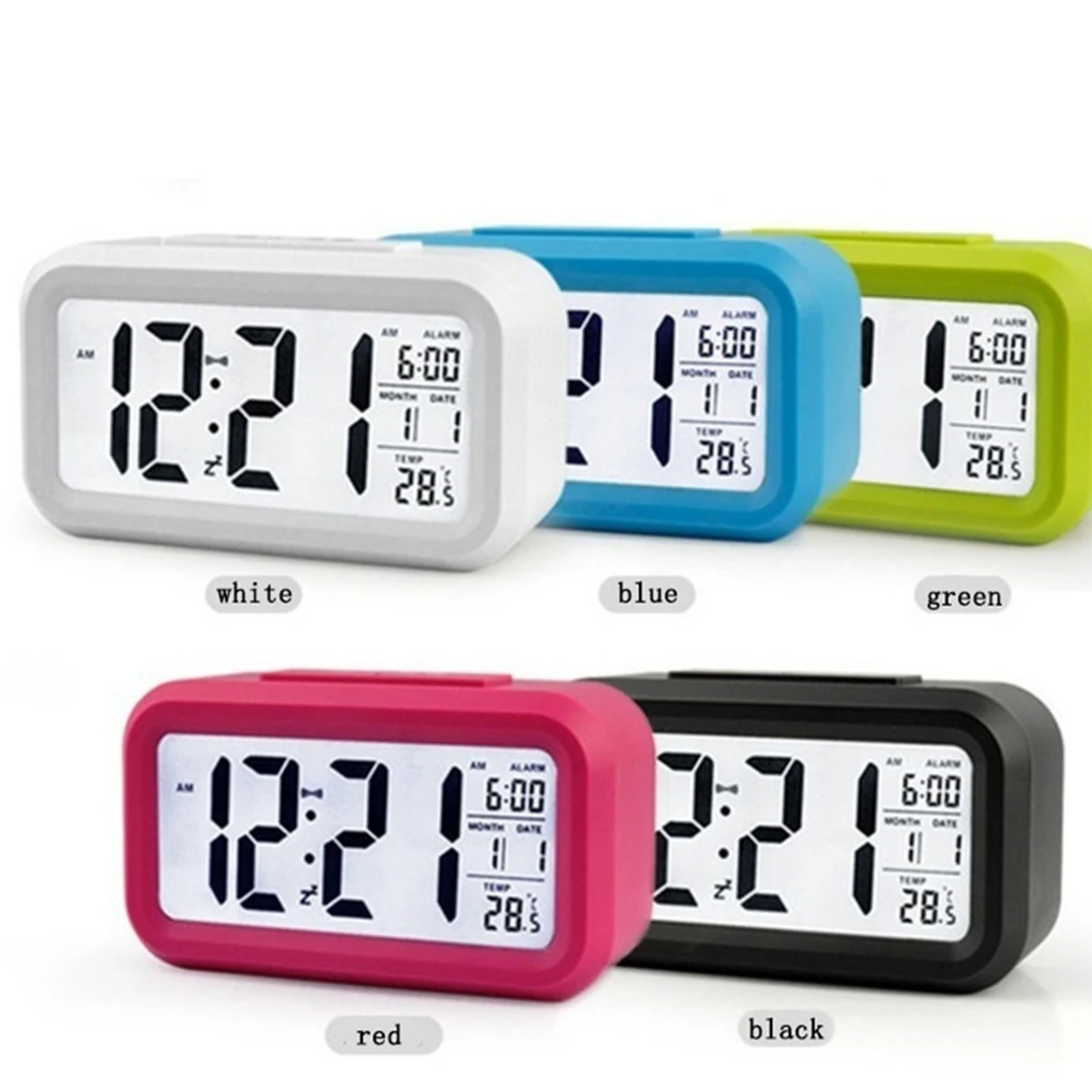 Electric Desktop Table Clock Electronic Alarm Digital Big LED Screen Desk Clock Data Time Calendar Desk Watch