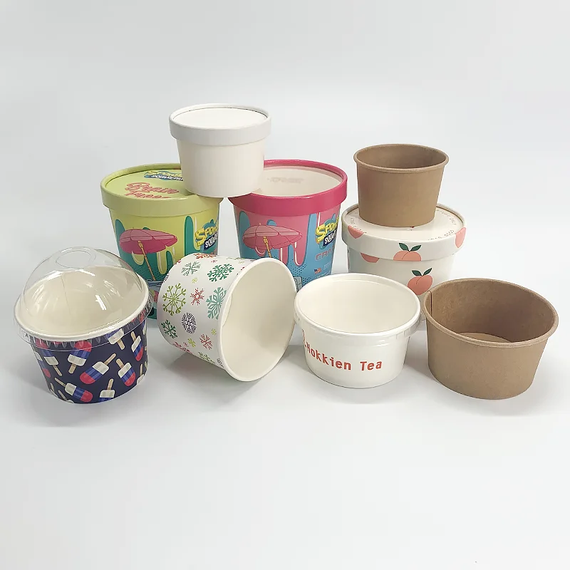 Factory Instant Noodles Paper Cup PLA Coating With Sealing Film Hot Ramen Paper Container Microwaveable