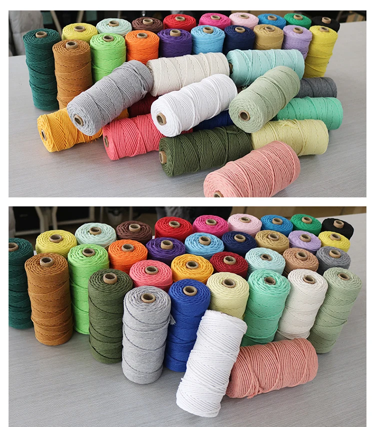 Christmas DIY Hilo Macrame Twisted Braided 3mm Tassel Cotton Rope ...