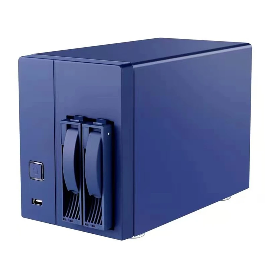 Sale Intel Celeron J4125 CPU 4*2.5GBE NS-202 NFS Network Data Cloud Disk Station 2 Bay Chassis NAS Tower Server Storage Server