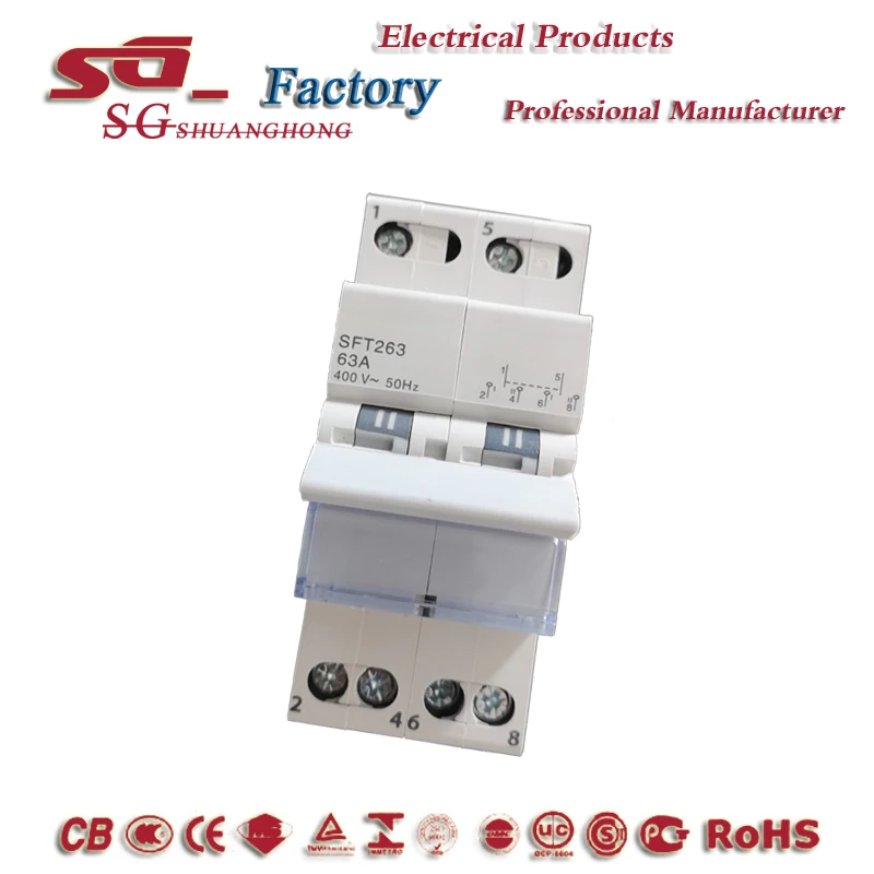 SFT263 63A Modular Changeover Switch Din Rail Type Real 63A