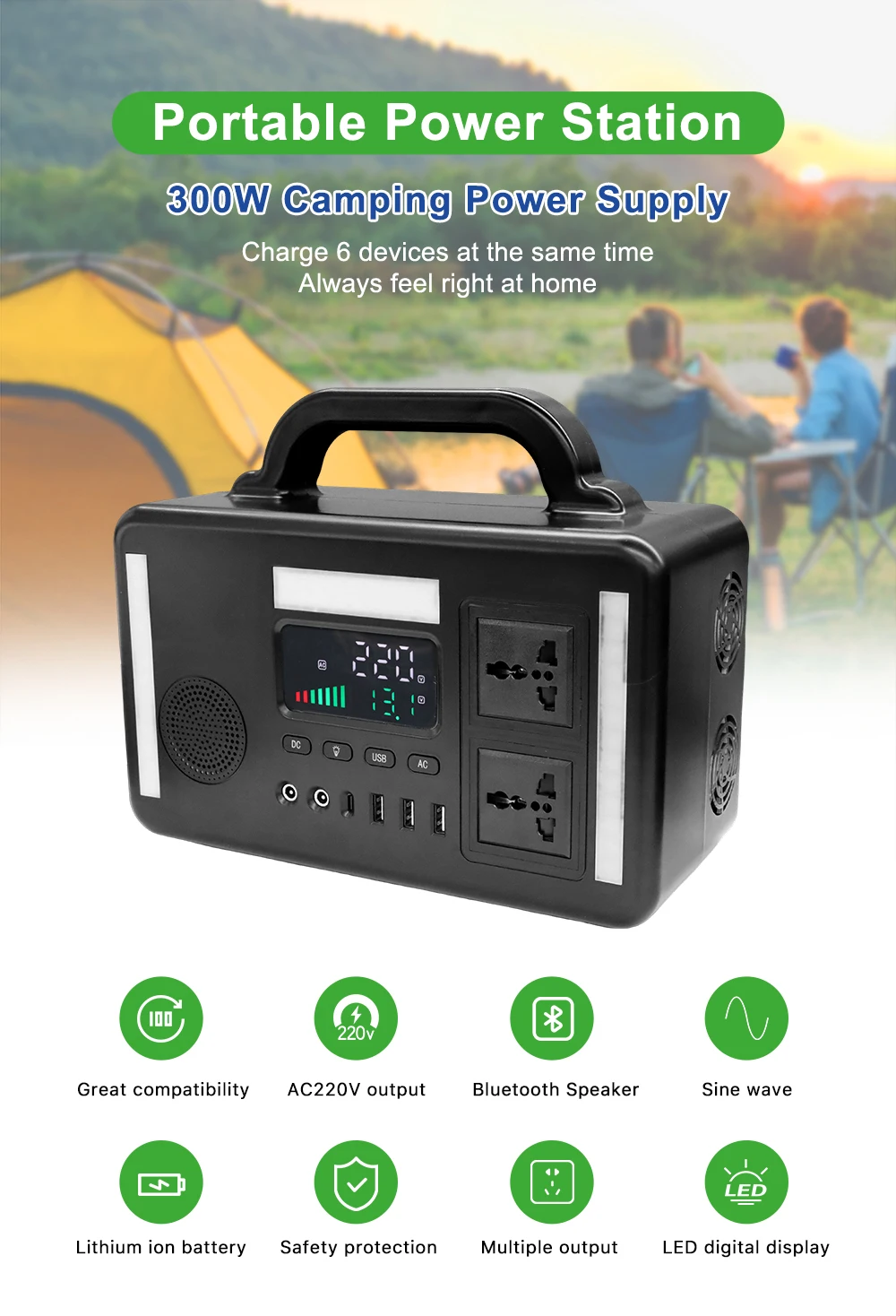 high quality Solar Portable Power Station System Home Outdoor Supply Bank 60000 mah portable Lithium energy storage supplier