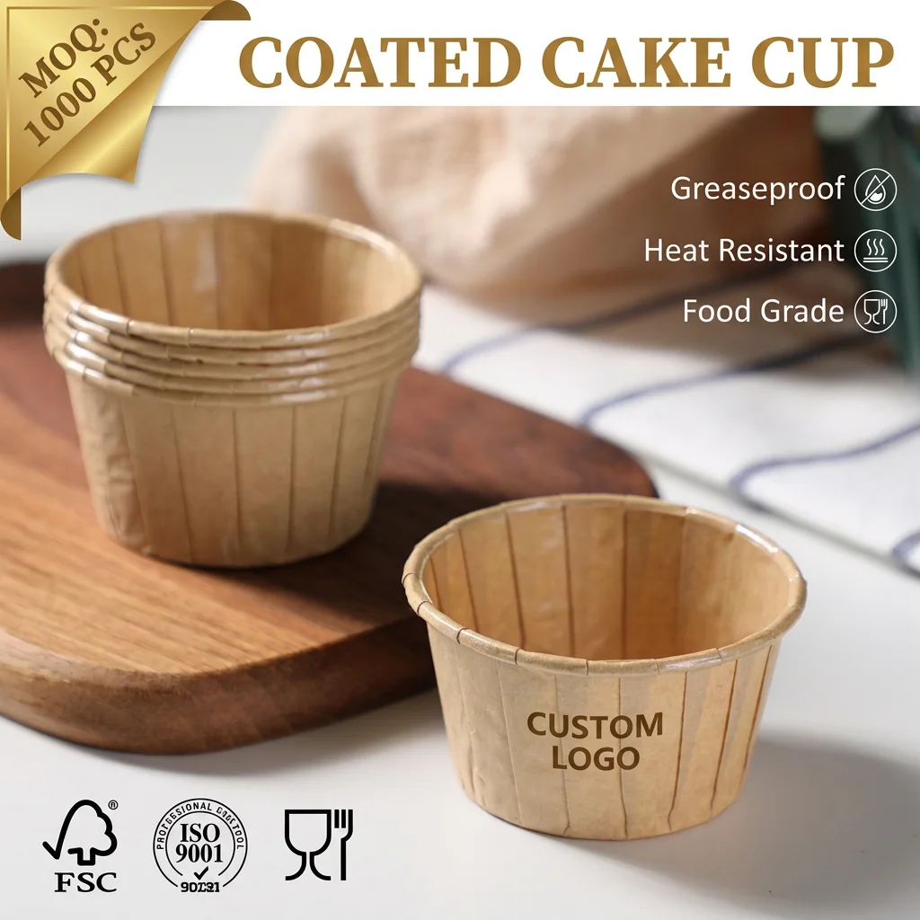 Food Grade 100% Compostable Kraft Paper Sauce Cups Custom Logo Disposable Leak-proof Small Dipping C