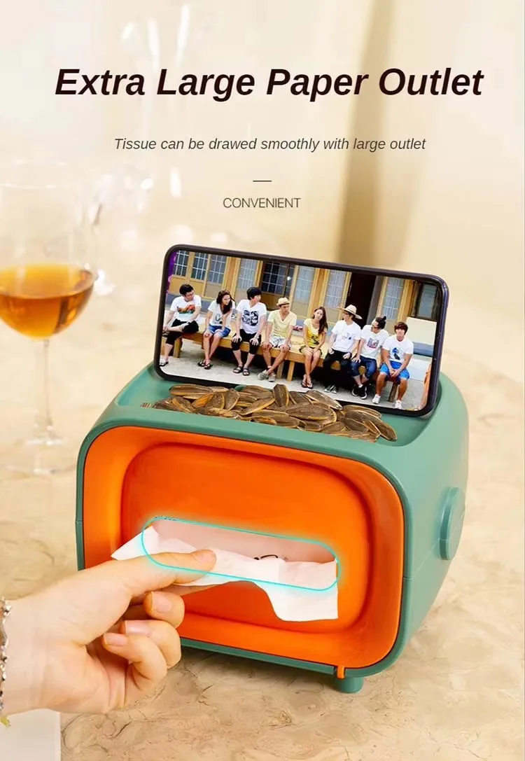 Modern Household Desktop Facial Tissue Box TV Tissue Paper Box Holder with Stylish Decoration for Home Use factory