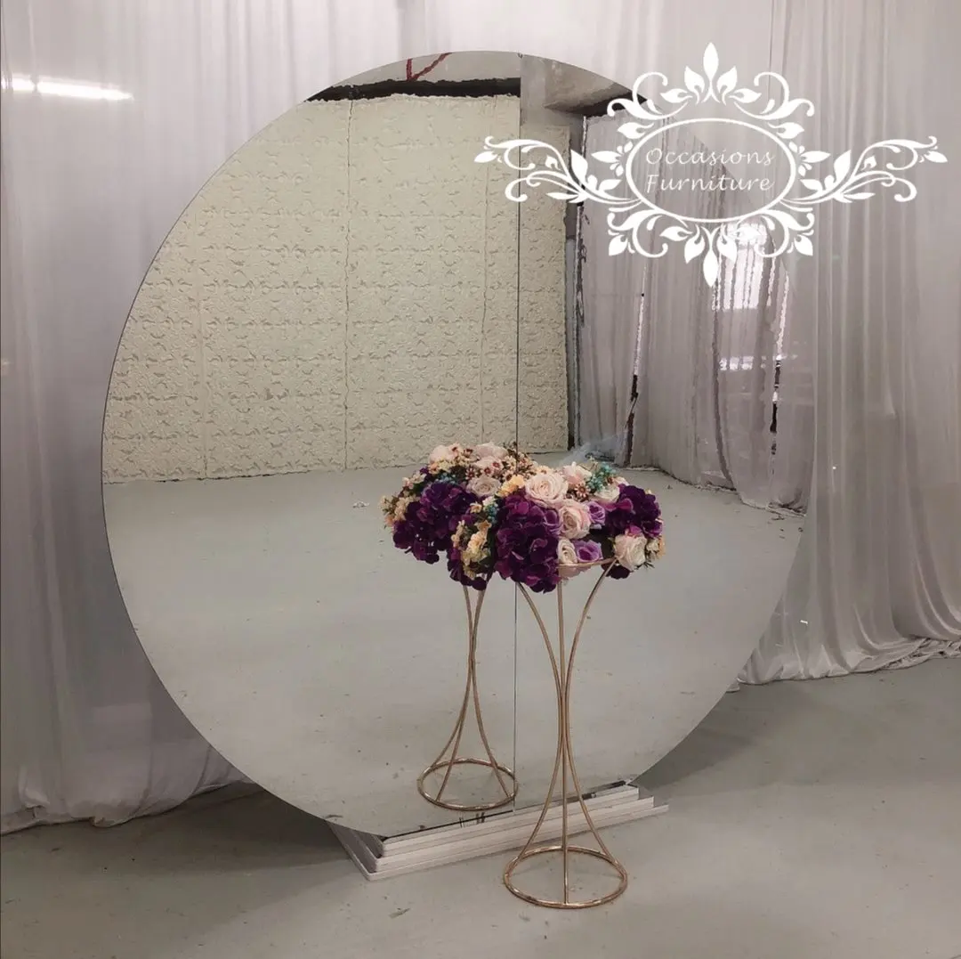 Modern Classic Simple Silver Acrylic Round Board Backdrop for Wedding Decorations Wall Acrylic Backdrop