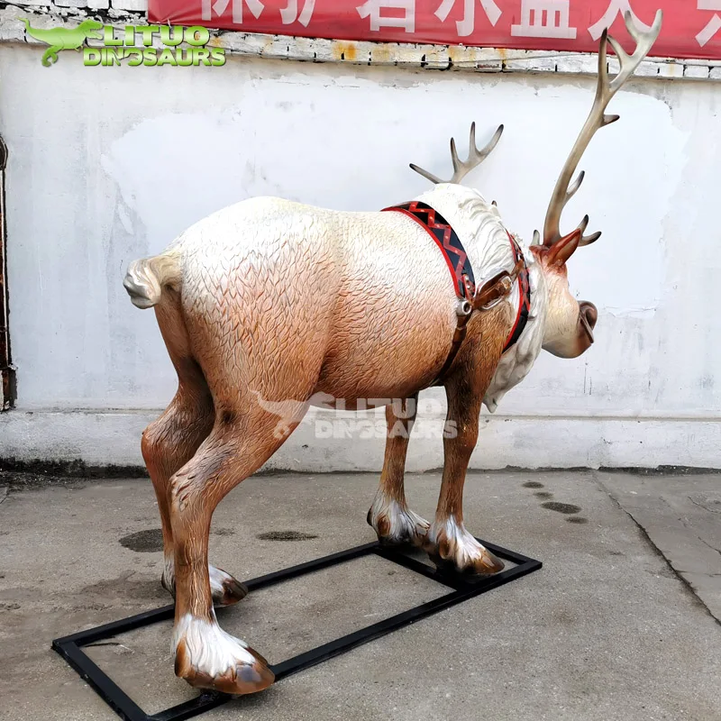 Christmas Decoration Animated Life Size Cartoon Moose Reindeer Statue