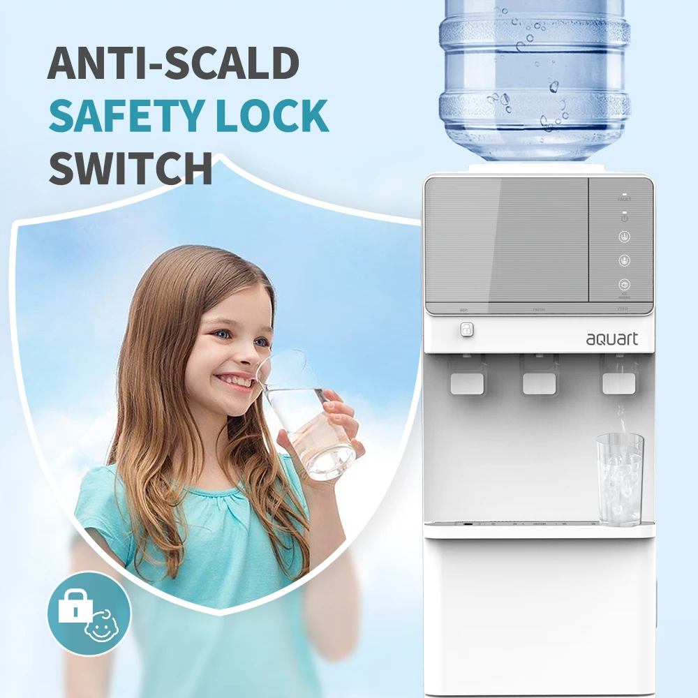 3-in-1 Hot Water Dispenser with Touch Control 3-Temperature 12kg/day Ice Maker Compressor Cooling 3-in-1 Touch Control Panel