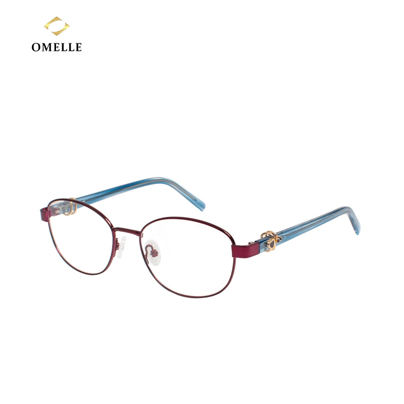 Luxury Oval Blue Light Blocking Computer Glasses 2021 Design Lightweight Metal Frame Eyeglasses