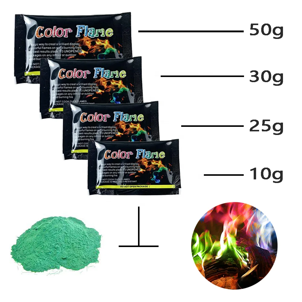 Nuonove Feu Mystique, Poudre Pour Colorer Les Flammes, Mystique Flamme, Feu Multicolore Et Mystique, Cheminée Magique Colorée En Poudre De Poussière, Convient Pour Halloween Et Noël 20 X 10g