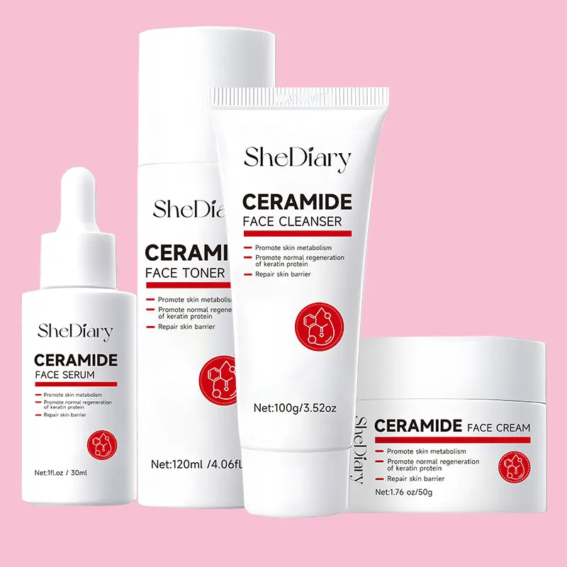 Shediary-Kit de cuidado de la piel con ceramida y niacinamida orgánica, etiqueta privada, conjunto de cuidado de la piel blanqueador, conjuntos nutritivos para el cuidado de la piel facial