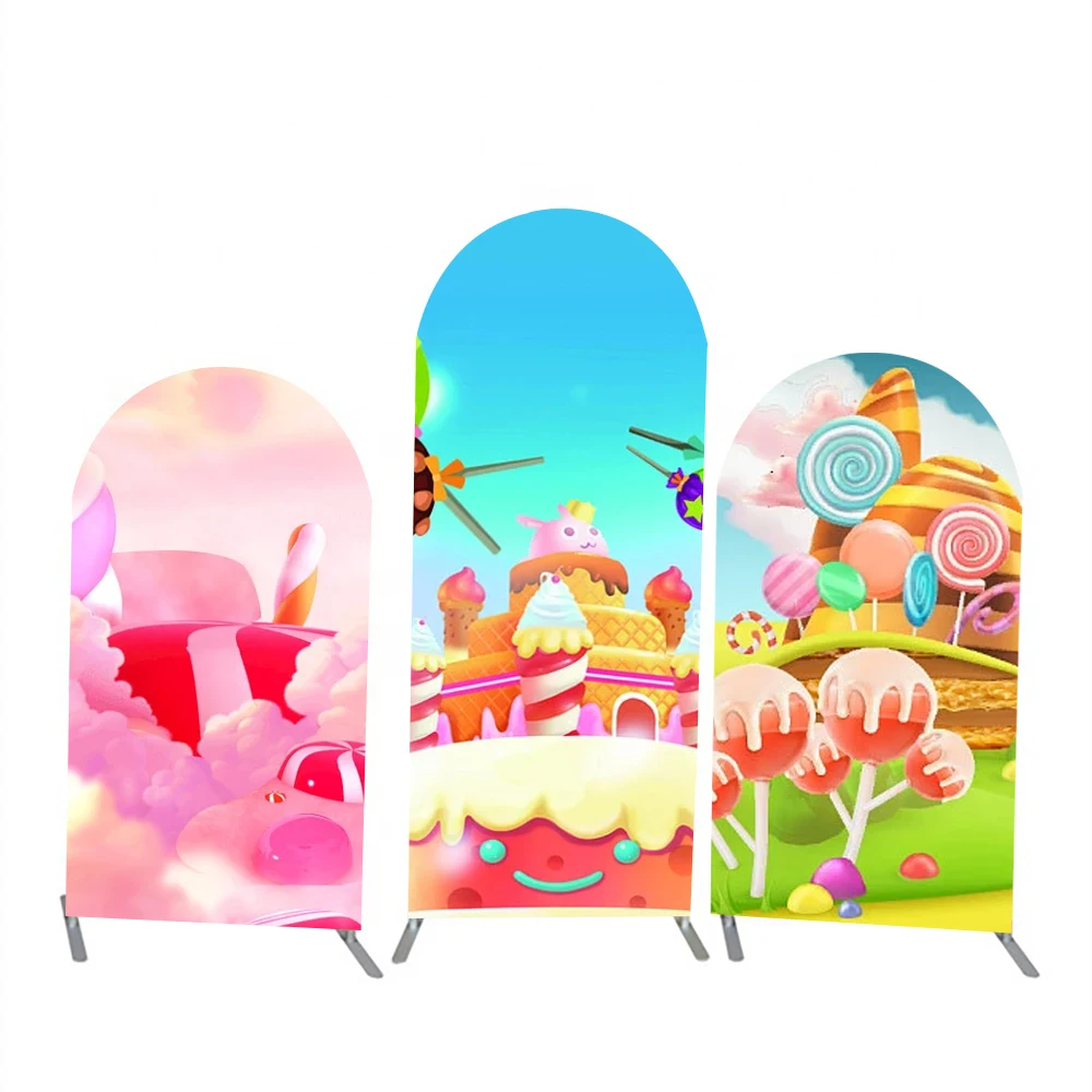 Простой в сборке алюминиевый трубчатый каркас из полиэстерной ткани круглый арочный фон для вечеринки