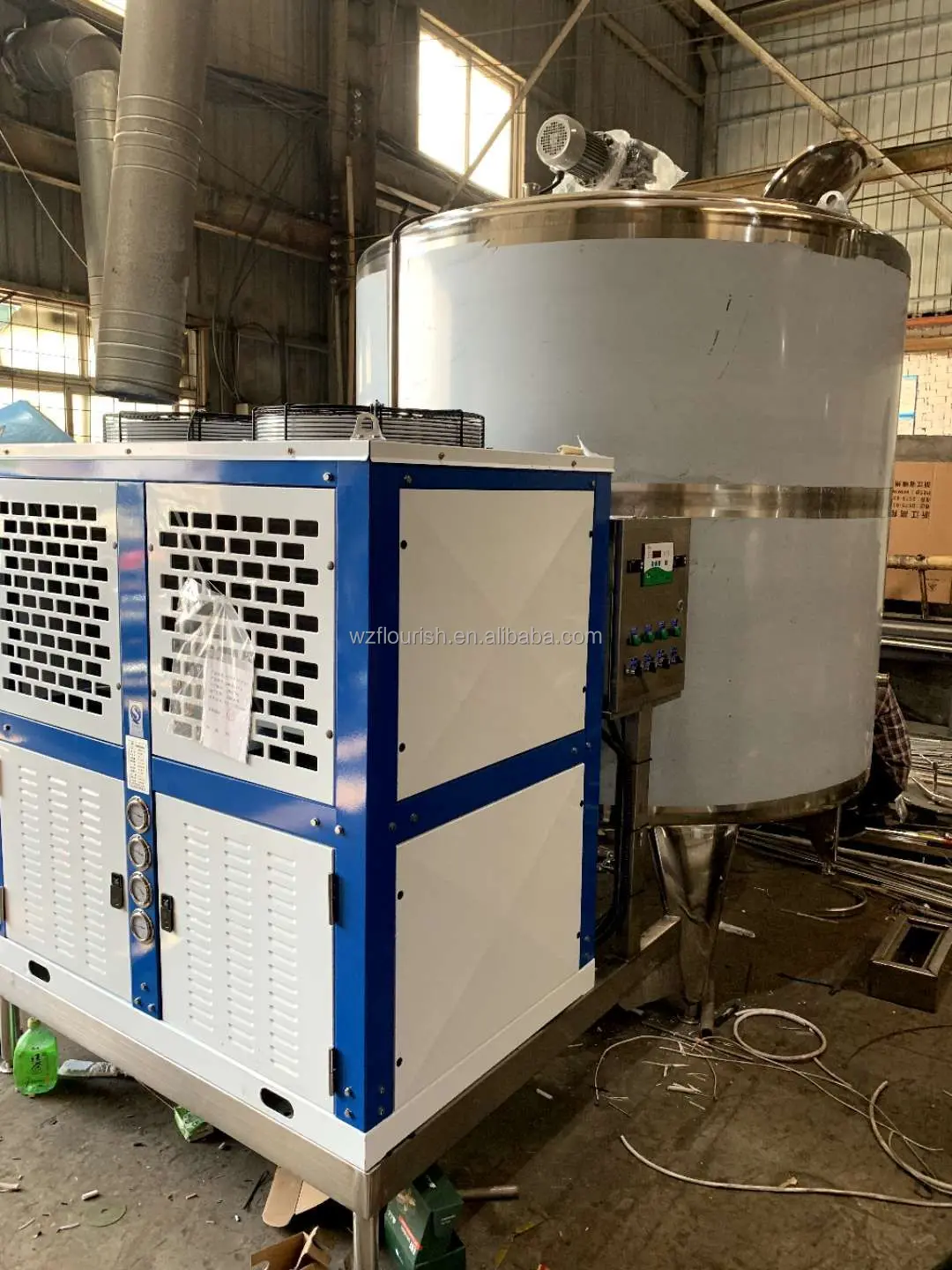 High Quality Stainless Steel Milk Refrigerated Milk Cooling Tank for Milk Processing