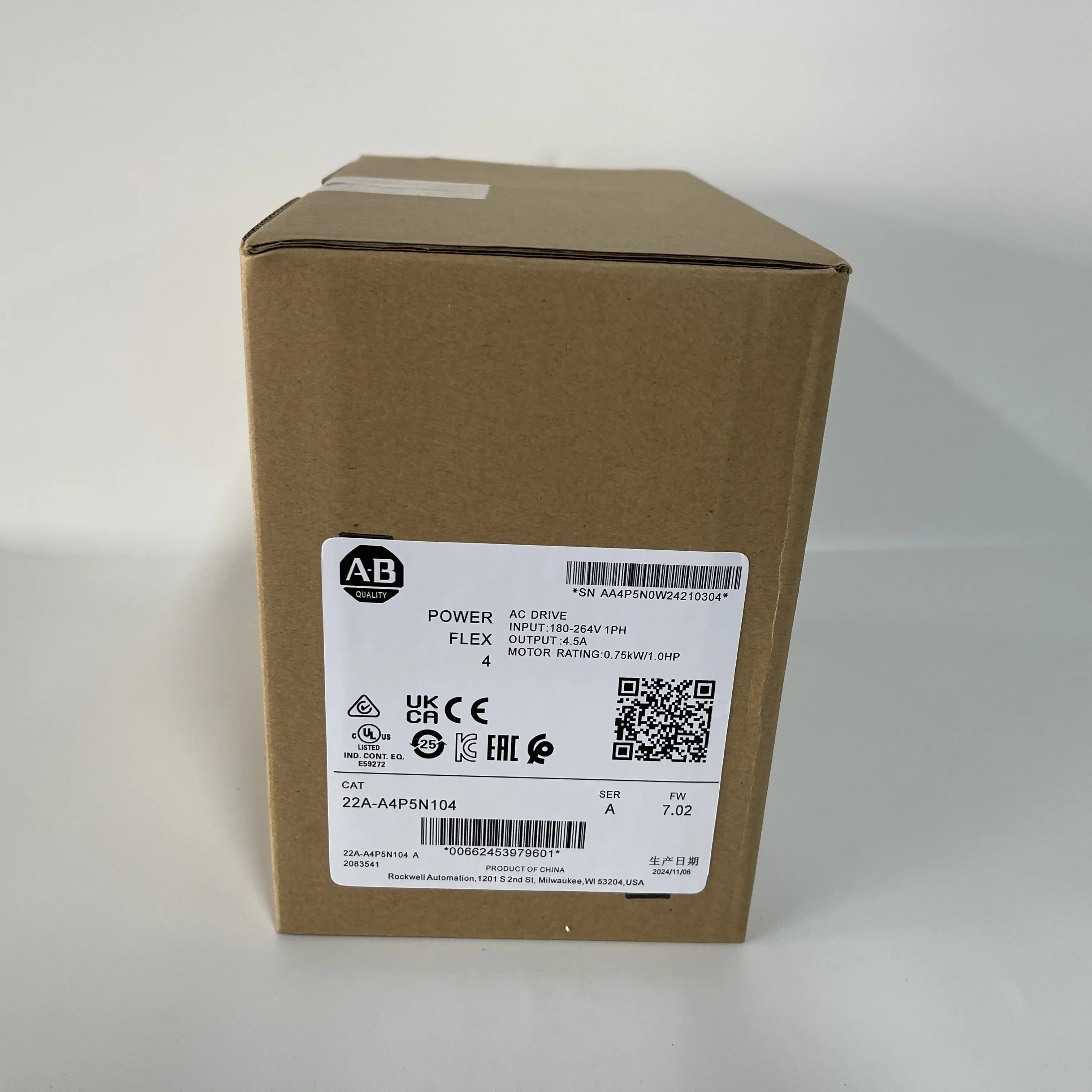 Allen-Bradley PowerFlex 4 AC Drive 22A-A4P5N104 Allen-Bradley PowerFlex 4 AC Drive 22A-A4P5N104