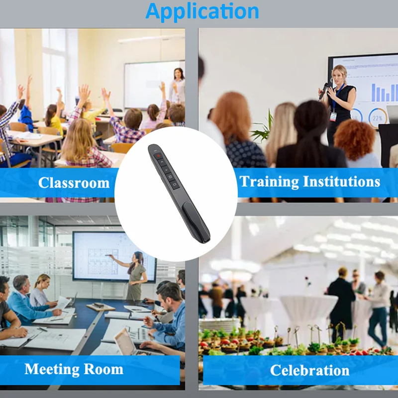 2.4G PPT Wireless Presenter Powerpoint Presentation Remote Slide Changer Pen Pointer Rechargeable Remote Clicker for Teachers