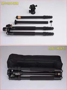 Q222 62'' 8KG Load Pro Damping Ball Head Aluminum Camera Tripod Monopod Photography Tripod for Digital Video Dslr Camera detail image