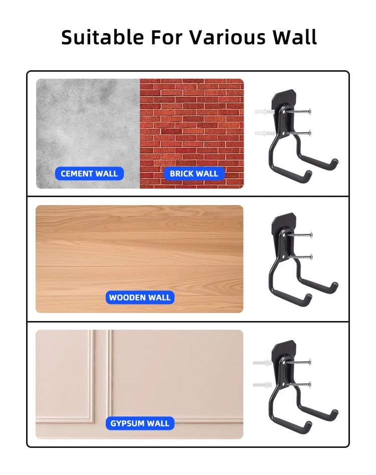 Heavy Duty Metal Storage Hooks Wall Mounted Utility Garage Tool Hooks For Bulk Storage factory