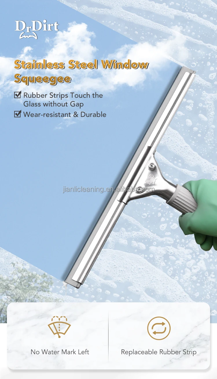 Indoor Hand Held Commercial Stainless Steel Window Cleaning Squeegee