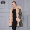 green with beige fur