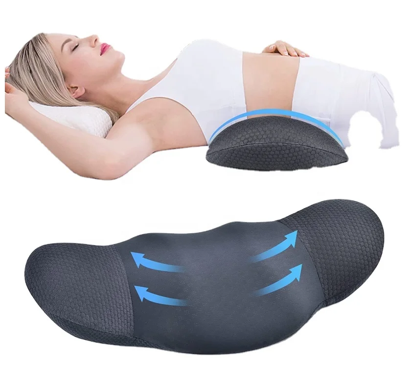 Lumbar Support Pillow Ergonomic Low Back Ingot Shape Pillow Memory Foam
