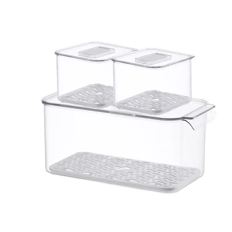 Storage Bin Freezer Refrigerator Container Storage Boxes with Lid Kitchen Fridge Clear Pet Food Fruits Vegetable Plastic Custom manufacture