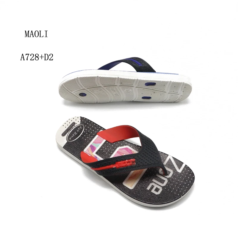 Wholesale Factory Fashion Boys Chappal PVC Hawaiian House Slippers Outdoor Men Flip Flops