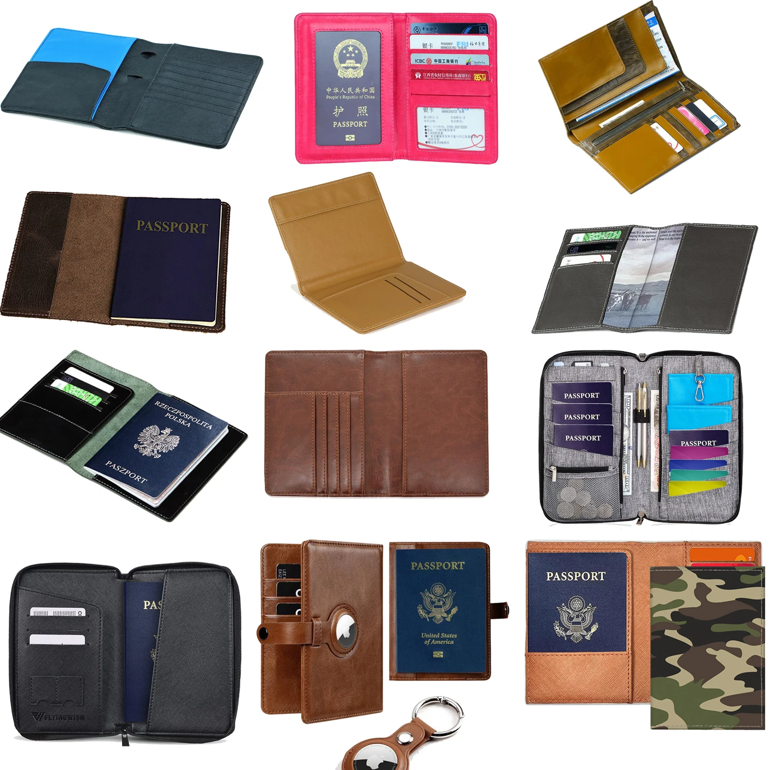 Personalized Pu Leather Passport Cover And Luggage Tag Set Passport