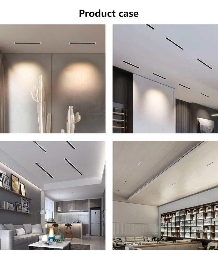 2023 Hot Sale White Recessed Hotel Home Linear Ceiling Downlight LED Linear Grille Lamp