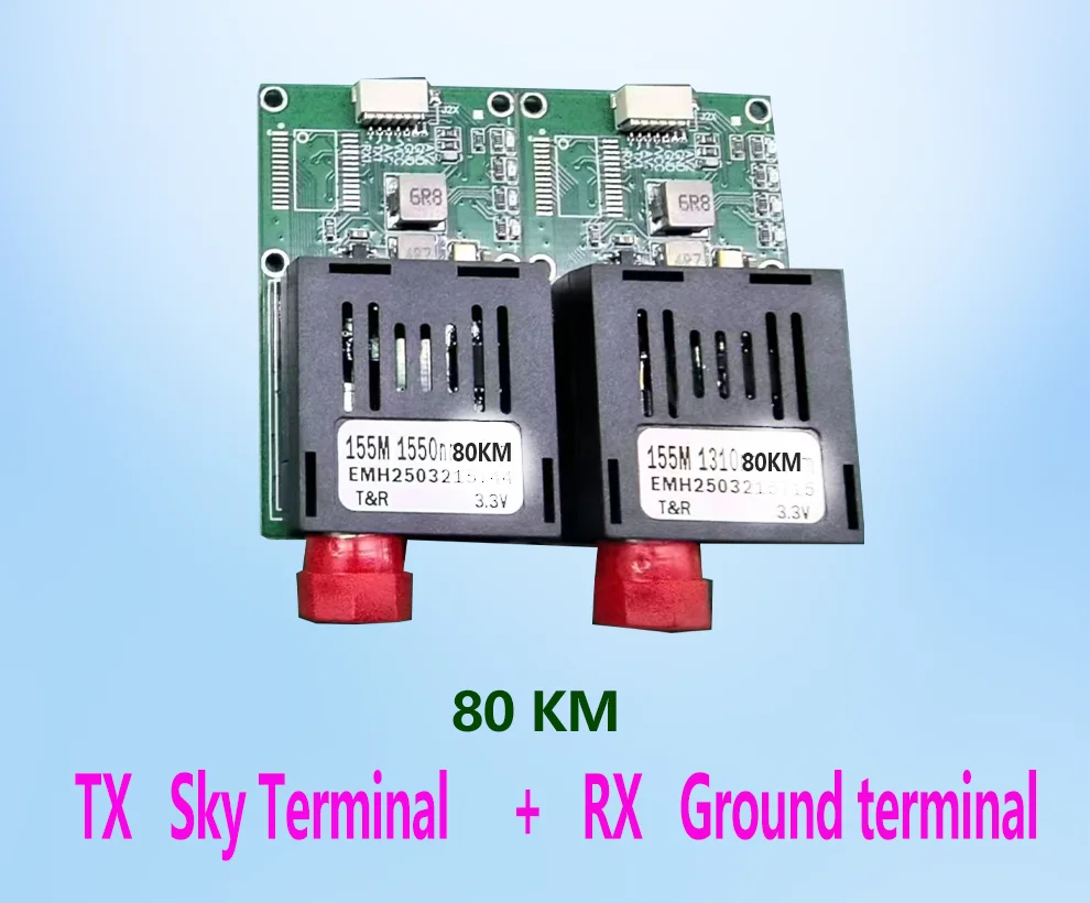 60KM Optical Fiber Transceiver Module Specialized for Drone SC/FC/LC/ST Interface UART/TTL/SBUS Fiber Optic Converter FPV