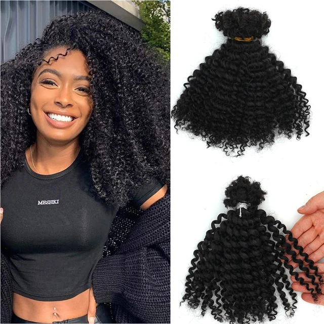 KAMA Wholesale Pre-Stretched Indian Remy Hair Deep Curly Texture 100% Human Hair Bulk for Braiding/Twists/Braids Hair Extension