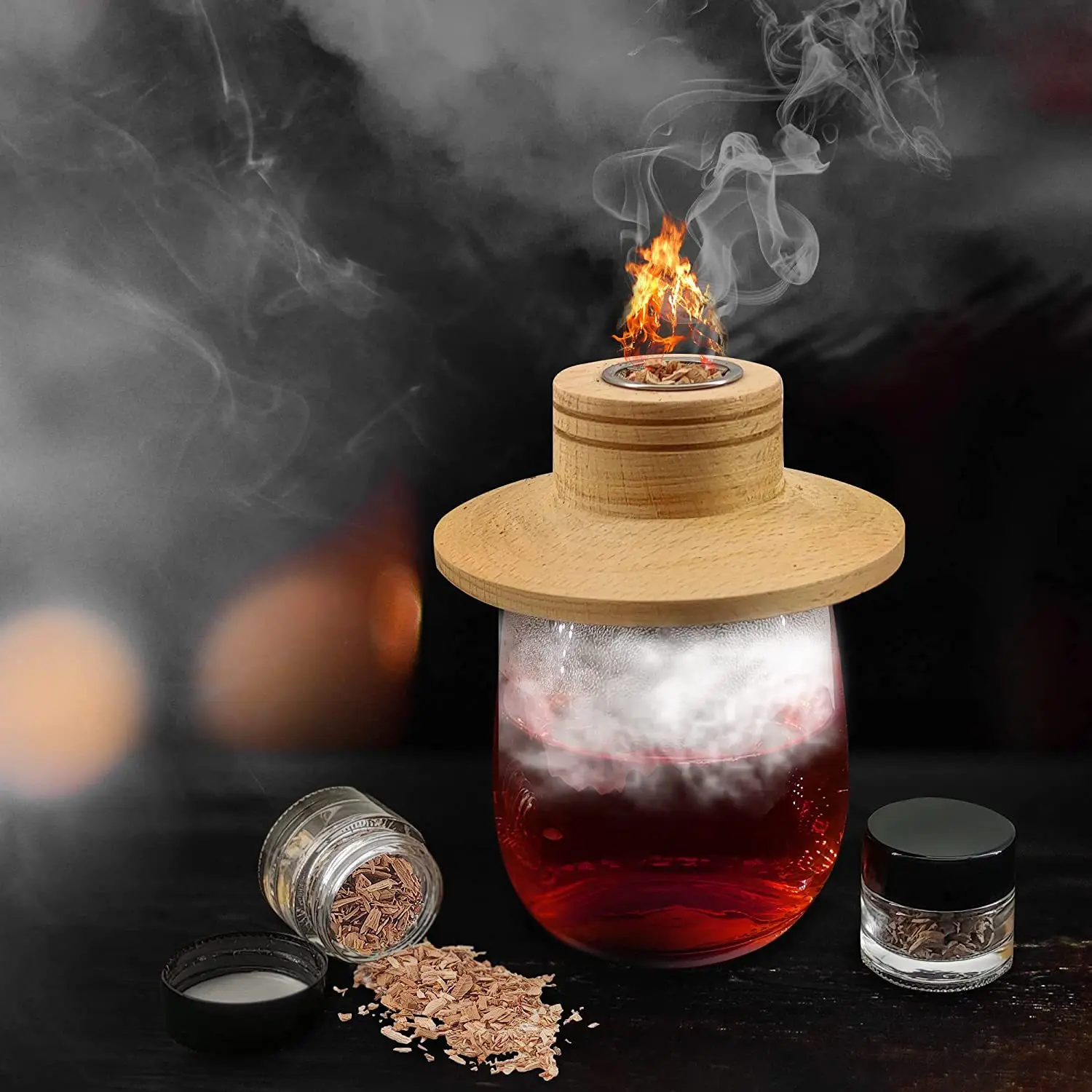 New Designed Cocktail Smoker Kit With Butane Torch Whiskey Smoker Wood