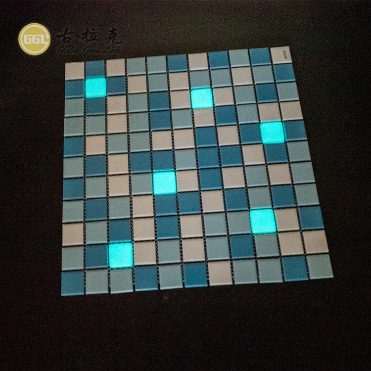 Fluorescent Ceramic Mosaic Tiles Garden Swimming Pool Luminous Decoration