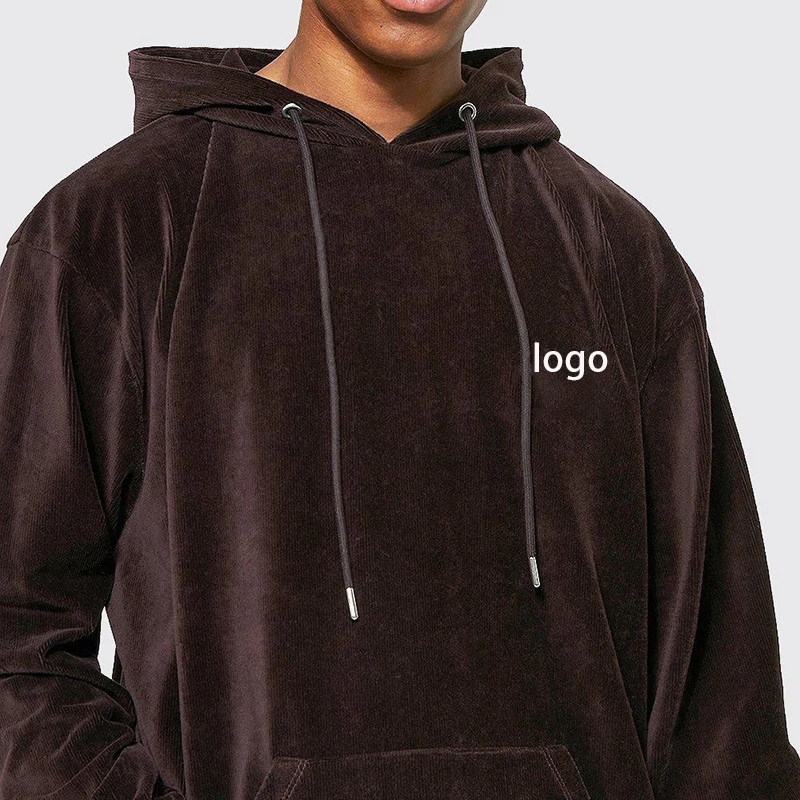Custom Logo Velour Fabric Hoodie with 430grams and 370grams Fabric Weight for Winter Comfort