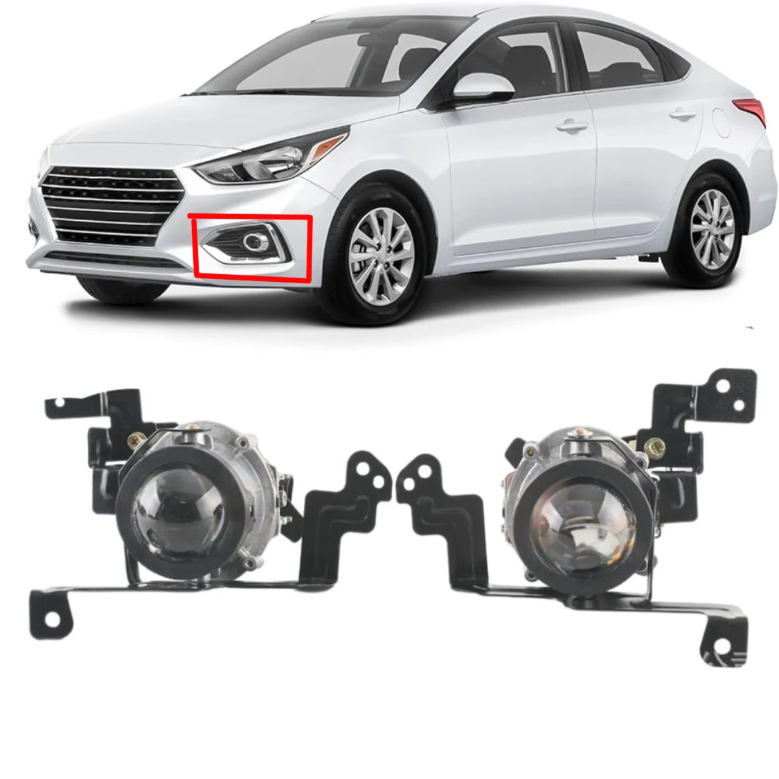 Halogen Fog Light Bulb Fog Light for Hyundai Accent 2018 - 2020