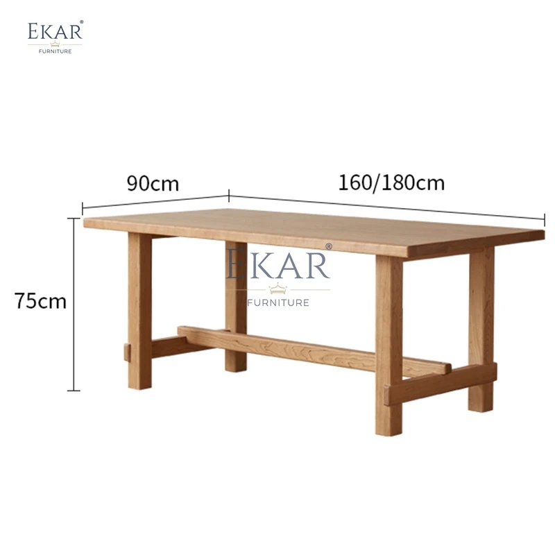 product new design ekar solid wood rectangular dining table set kitchen table set 4 chairs-66