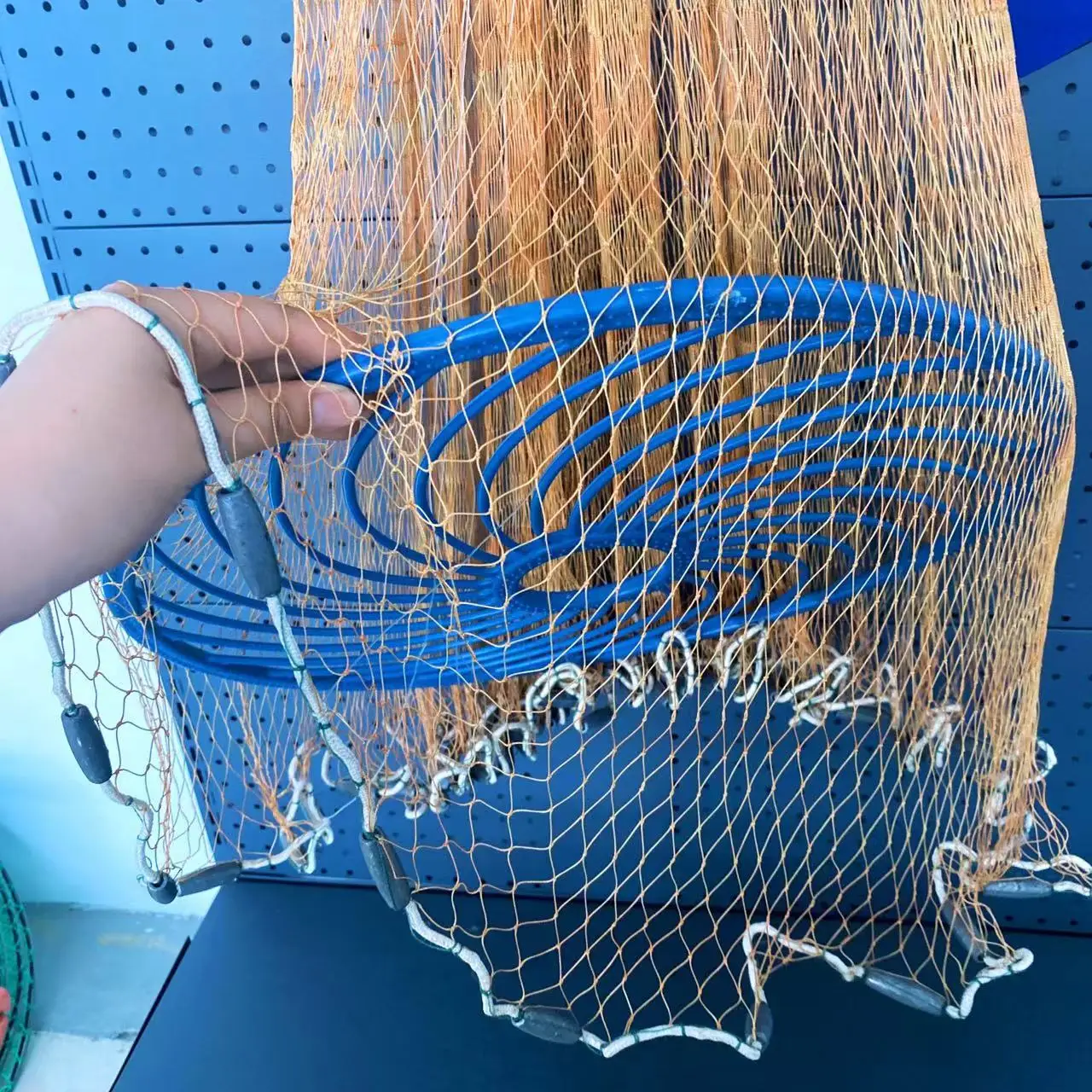 blue large fishing net for sale American Style Cast Net Fishing Net 10ft Cast Net for Sale